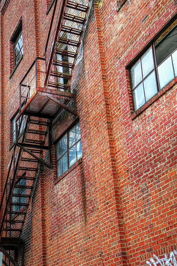 Red Brick Building and Fire Escape Photograph by Carol Montoya