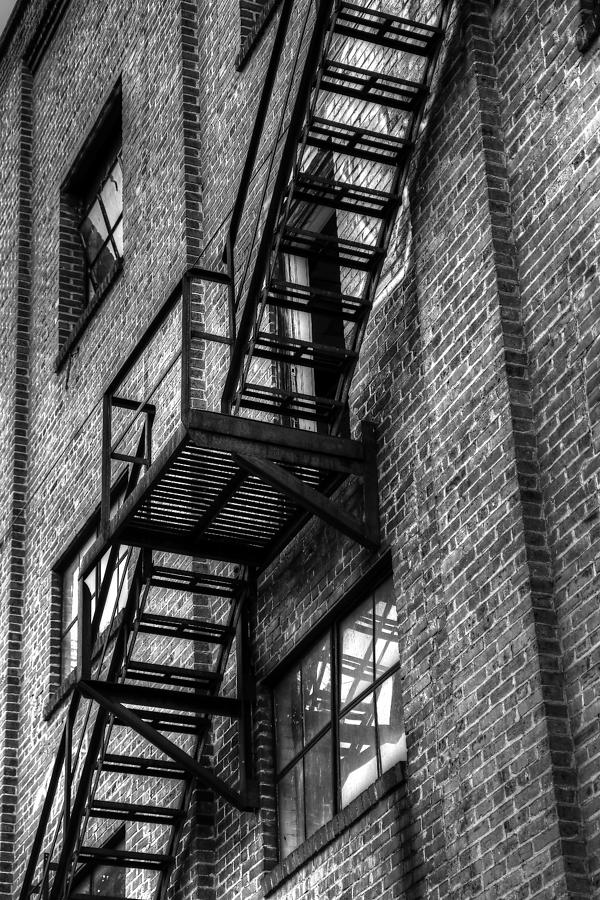 Red Brick Building and Fire Escape II Photograph by Carol Montoya