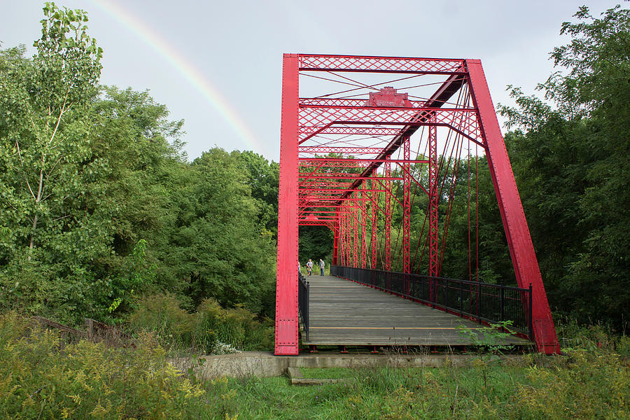 Red Bridge and Rainbow Photograph by Tammy Chesney