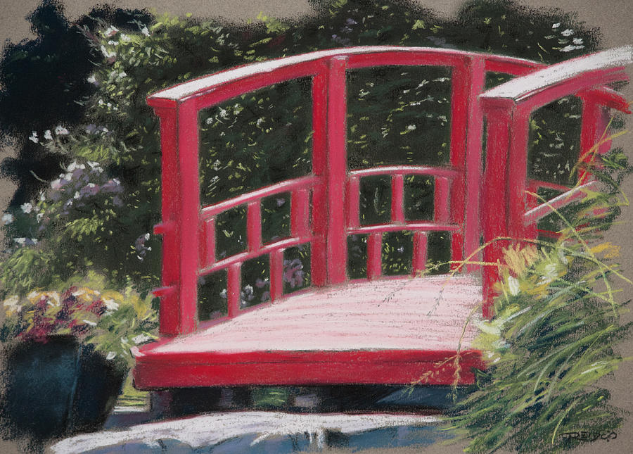 Red Bridge Pastel by Christopher Reid