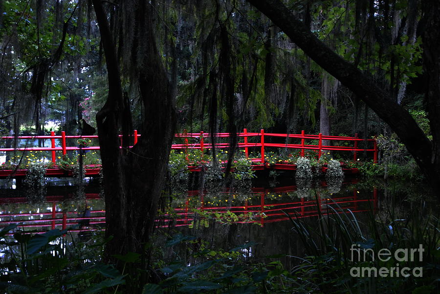Red Bridge of Magnolia Plantation Photograph by Jacqueline M Lewis