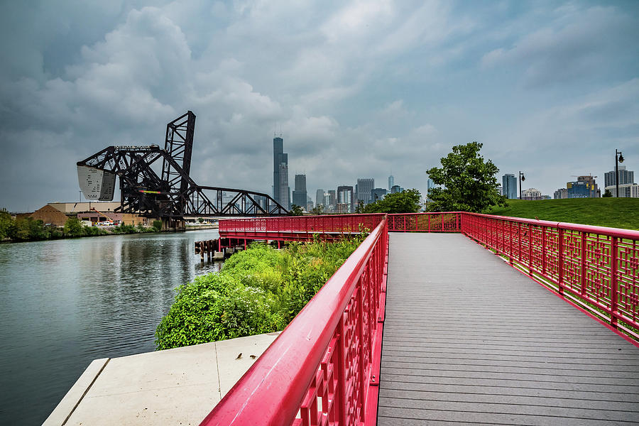 Red Bridge to Chicago Photograph by Anthony Doudt