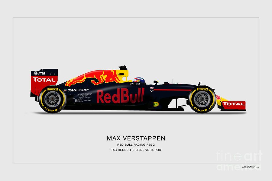Max Digital Art - Red Bull RB12 - Max Verstappen by Jeremy Owen
