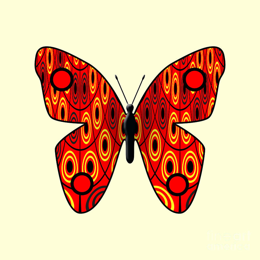 Red butterfly Digital Art by Gaspar Avila