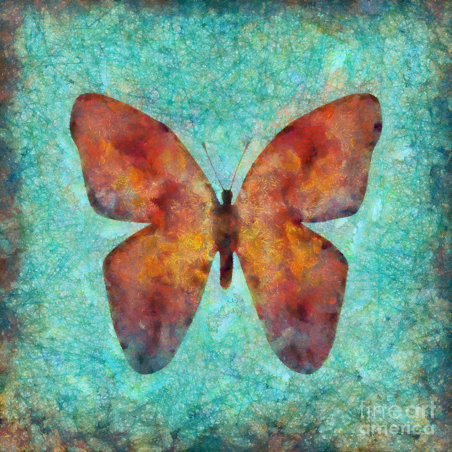 Red Butterfly Painting by Grigorios Moraitis