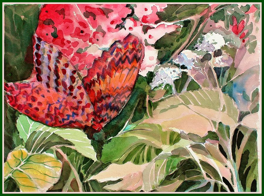 Red Butterfly Painting by Mindy Newman