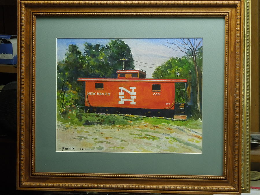 Red Caboose Painting by John Pirnak