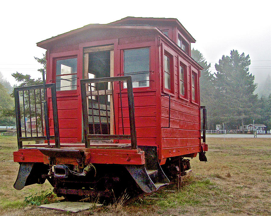 Red Caboose near Stone Lagoon School in Redwoods National Park-California Photograph by Ruth Hager