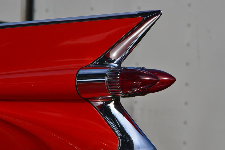 Red Cadillac Fin Photograph by Dean Ferreira