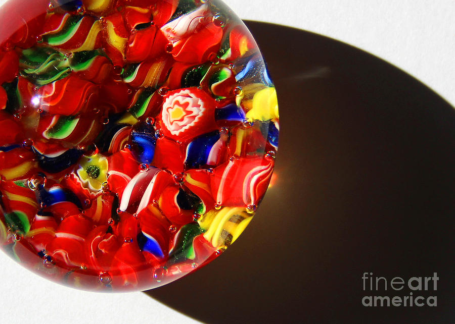 Red Candy Glass Abstract Close-up Photograph by Karen Adams