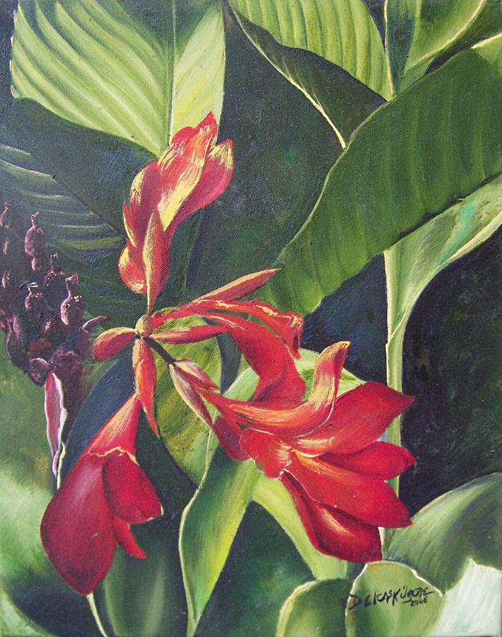 Red Cannas Painting by Deleas Kilgore - Fine Art America