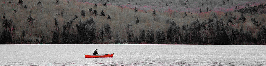 Red Canoe on Limekiln Lake Photograph by David Patterson