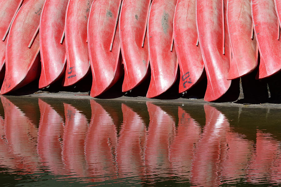 Red Canoes Photograph by Darin Volpe