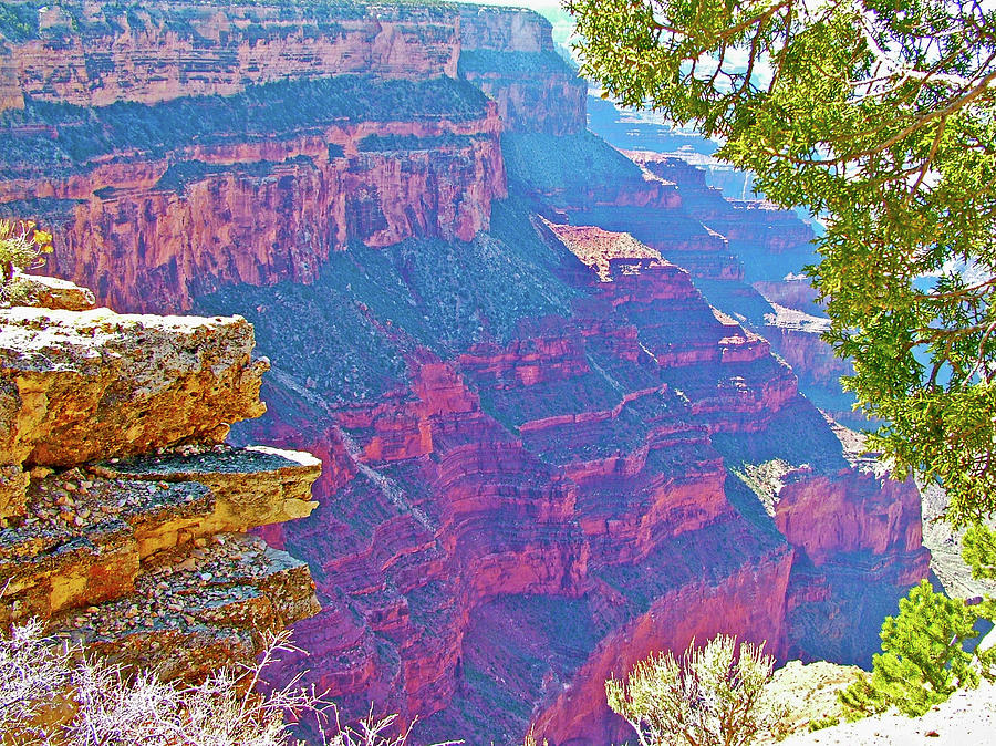 Red Canyon Wall by the Abyss on the  South Rim of Grand Canyon National Park-Arizona  Photograph by Ruth Hager