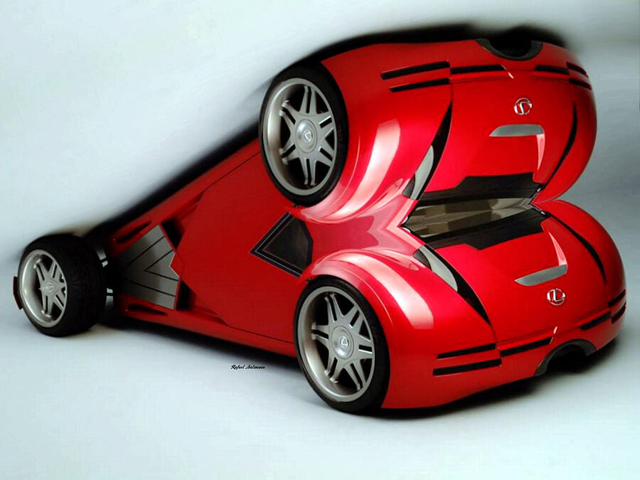 Red Car 007 Digital Art by Rafael Salazar