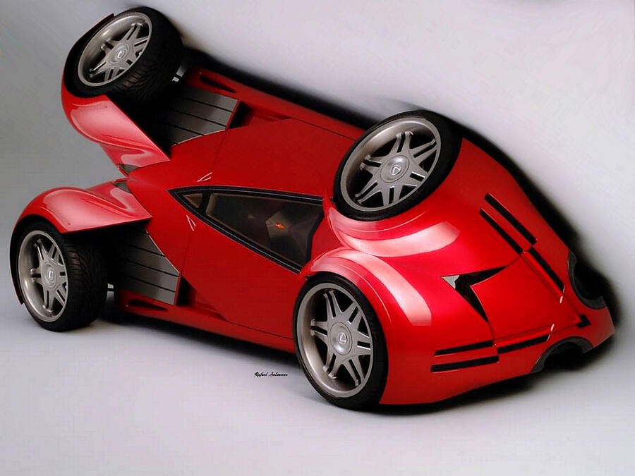 Red Car 009 Digital Art by Rafael Salazar