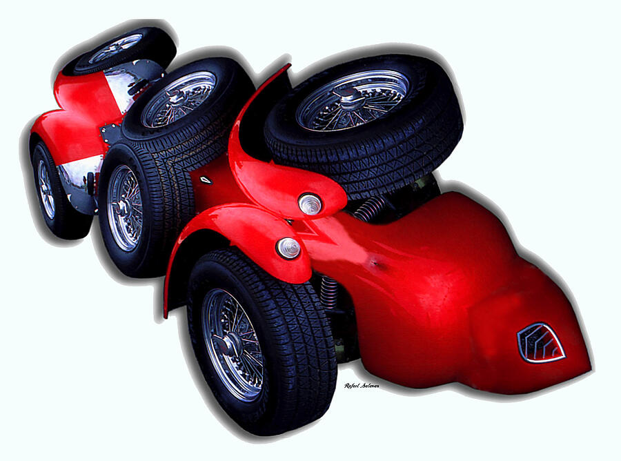 Red Car 0938 Digital Art by Rafael Salazar