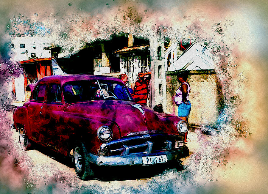 Red Car In Cuba Photograph by Thomas Leparskas