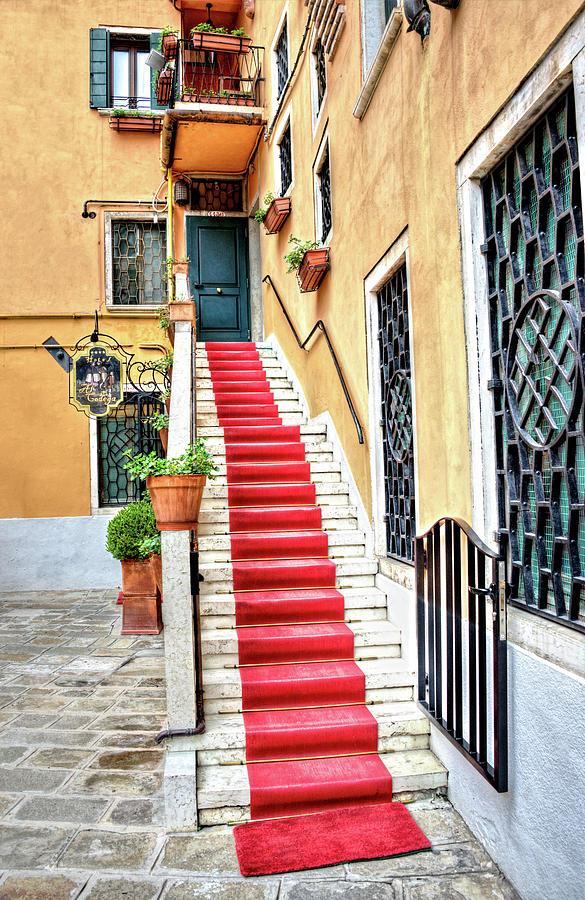 Red Carpet Entrance In  Venice Italy Photograph