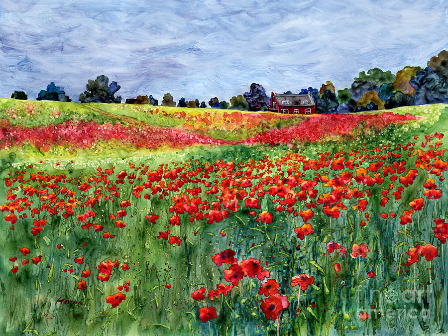 Poppy Painting - Red Carpet by Hailey E Herrera