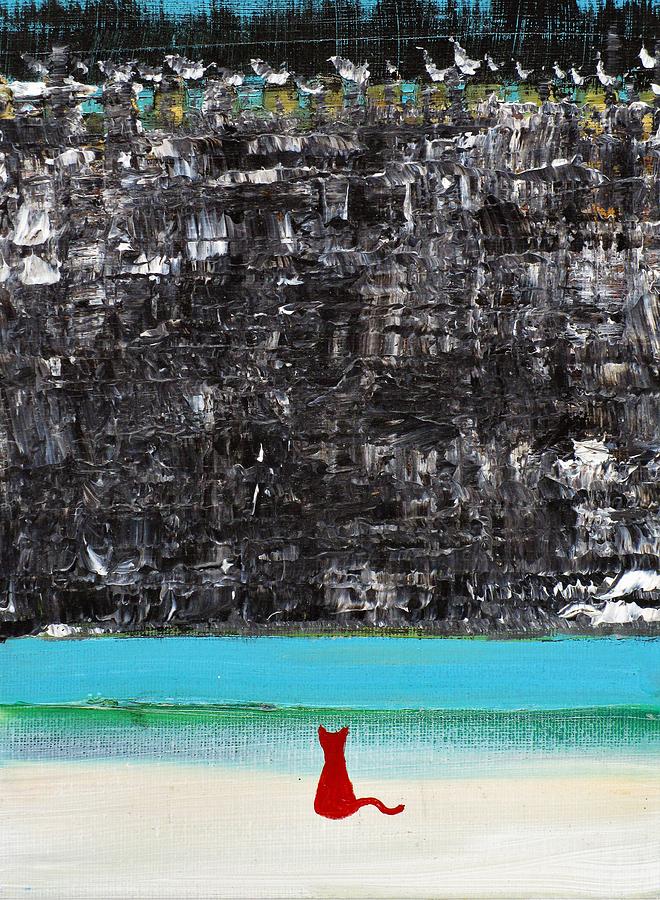 Red Cat In Front Of The Castle Wall Painting by Fabrizio Cassetta