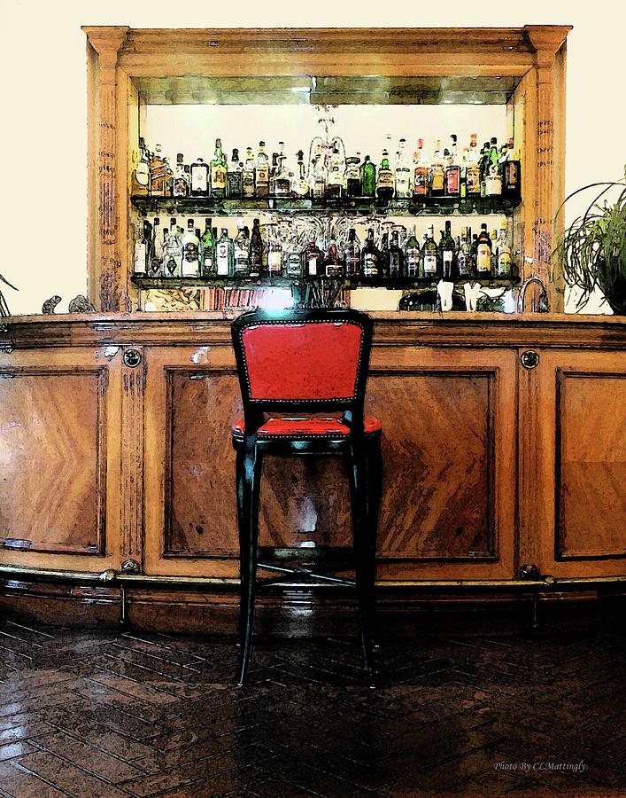 Red Chair at Bar, Viareggio Photograph by Coke Mattingly