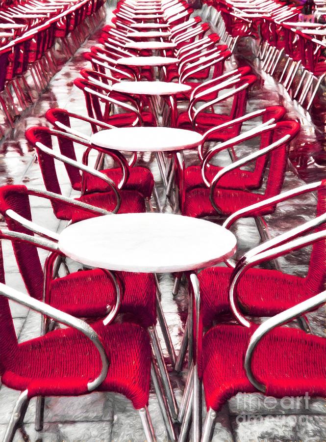 Red Chairs In Venice Photograph by Mel Steinhauer