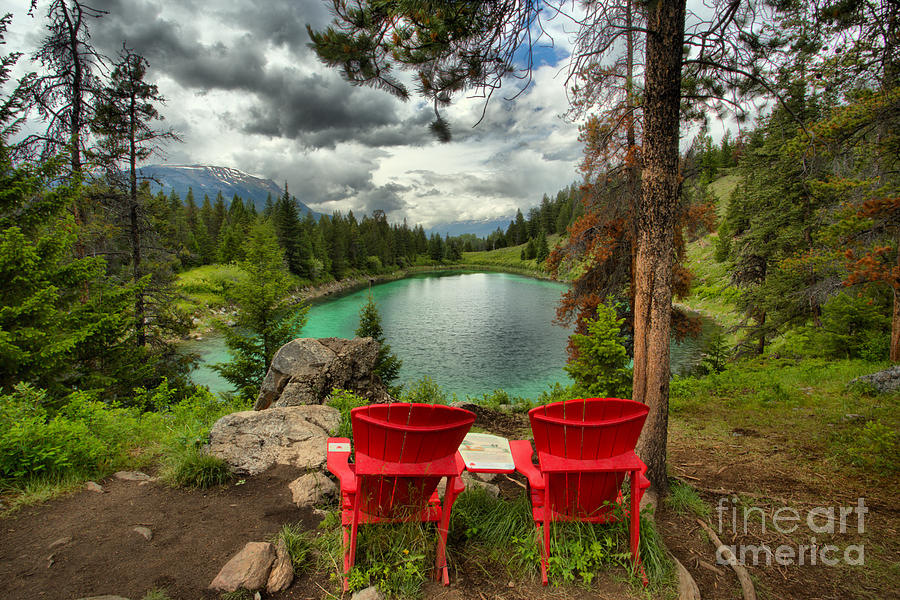 Red Chairs Overlooking The Valley Of Five Lakes Photograph by Adam Jewell