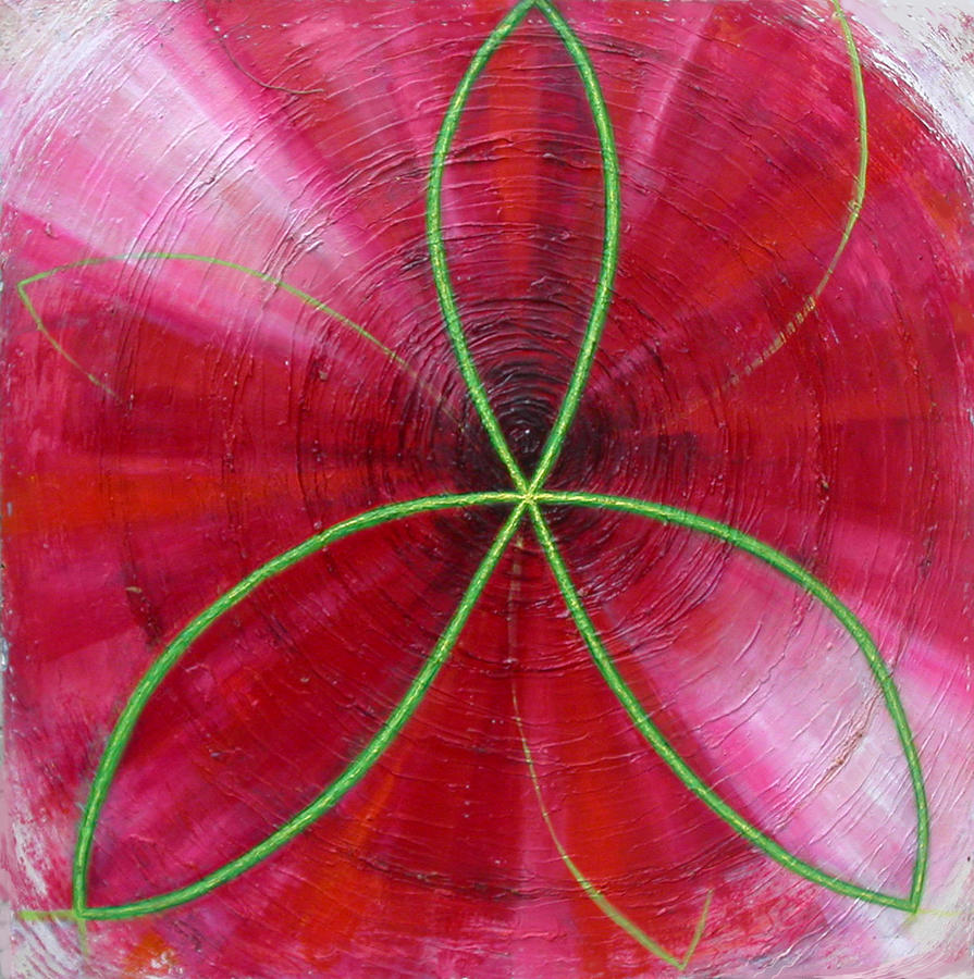 Red Chakra Painting by Anne Cameron Cutri