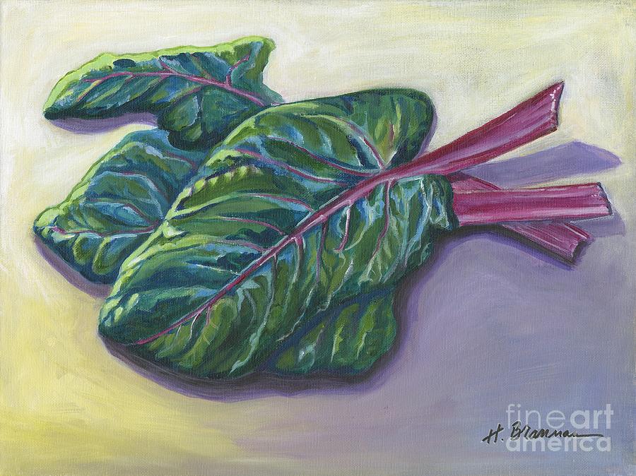 Red Chard Painting by Holly Bartlett Brannan