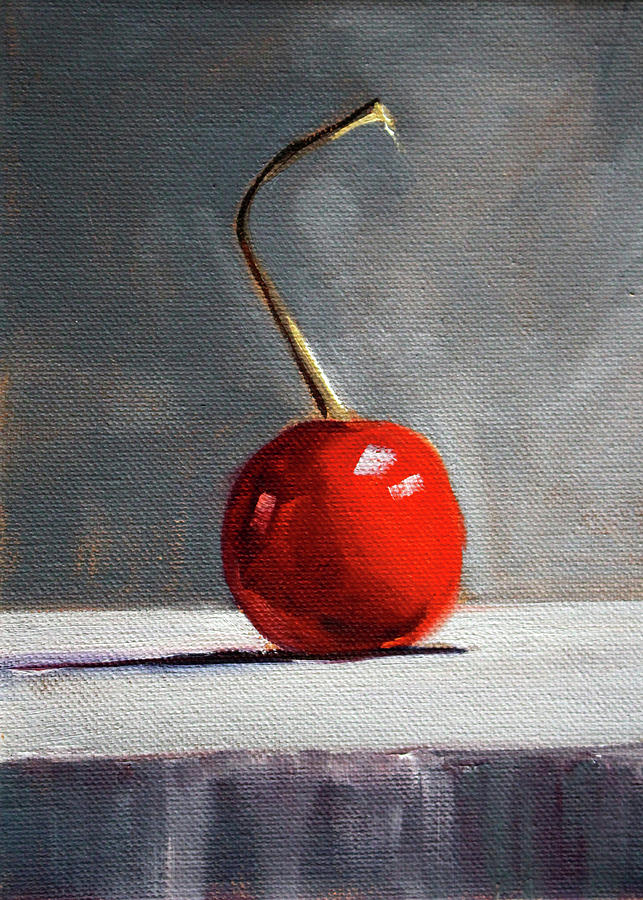 Red Cherry Painting by Nancy Merkle