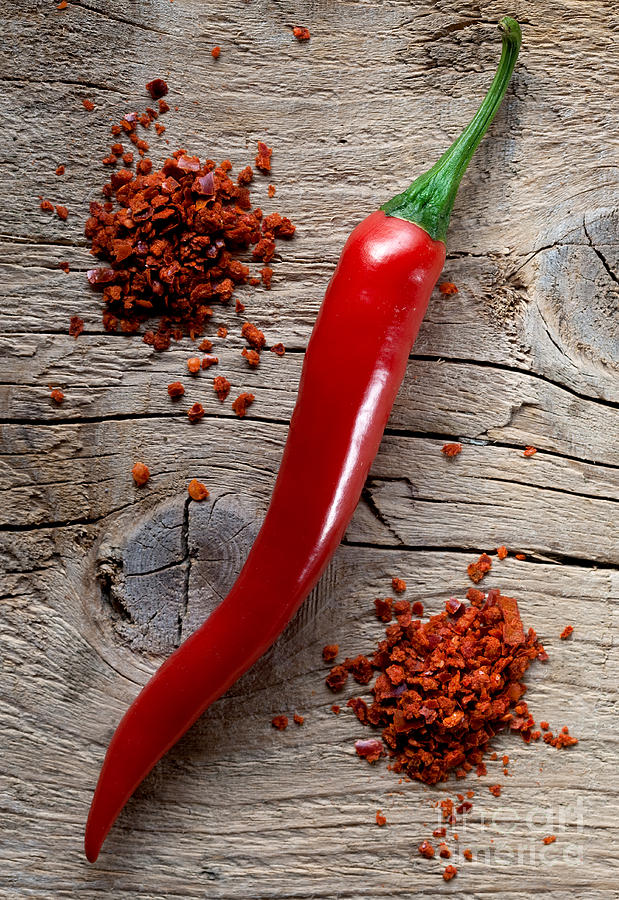 Nature Photograph - Red Chili Pepper by Nailia Schwarz