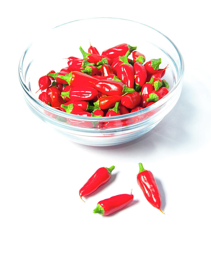 Red Chillies in a Bowl ii Photograph by Helen Jackson
