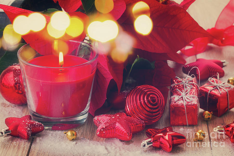 Red Christmas Candle  Photograph by Anastasy Yarmolovich
