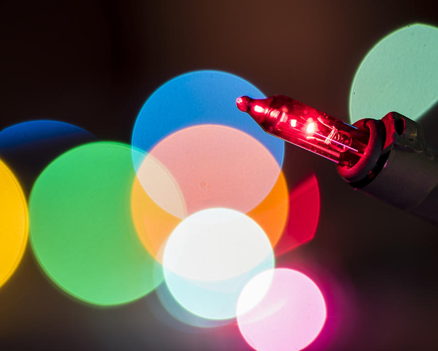 Red Christmas Tree Light Photograph by Toby McGuire