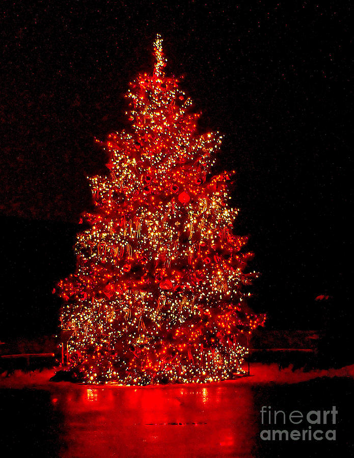 Christmas Photograph - Red Christmas Tree by Nick Zelinsky Jr
