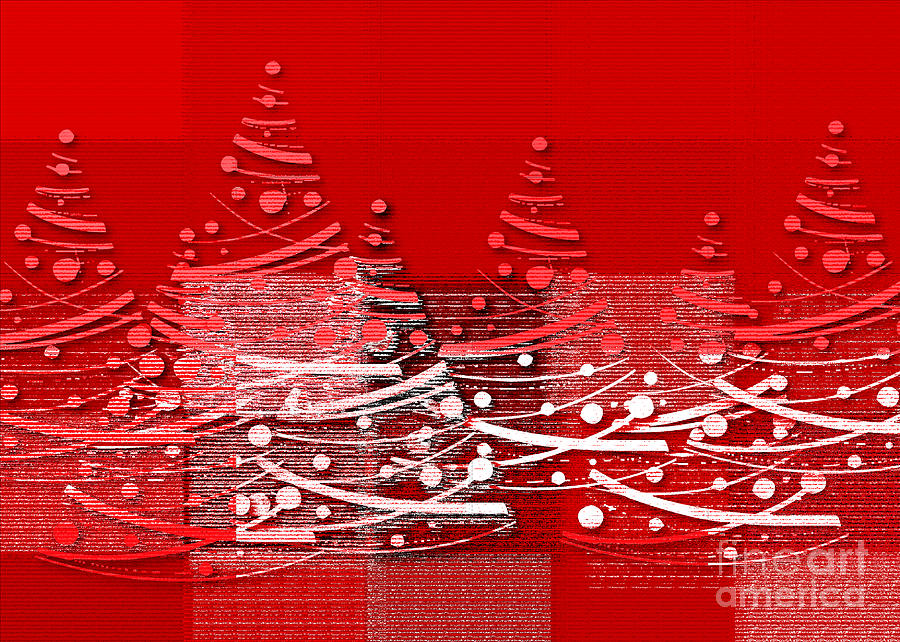 Red Christmas Trees Digital Art by Aimelle Ml