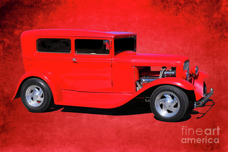 Red Classic Car Hot Rod Digital Art by Randy Steele