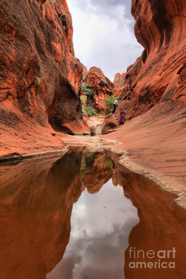 Red Cliffs Towering Wall Refelctions Photograph by Adam Jewell