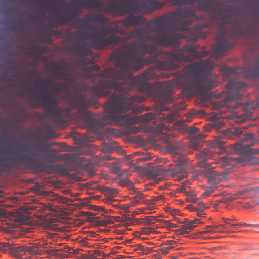 Red Cloud Sky Square Photograph by Terry DeLuco