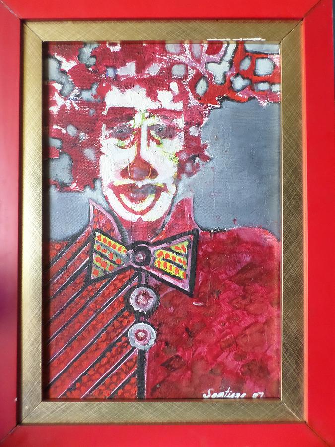Red Clown Painting by Adalardo Nunciato  Santiago