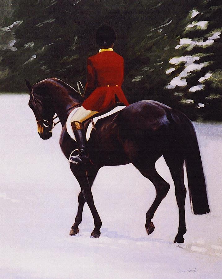 Red Coat Painting by Janet  Crawford