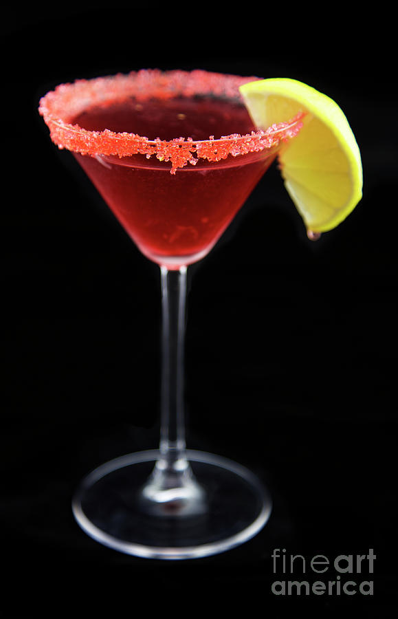 Red cocktail on black Photograph by Bruce Block
