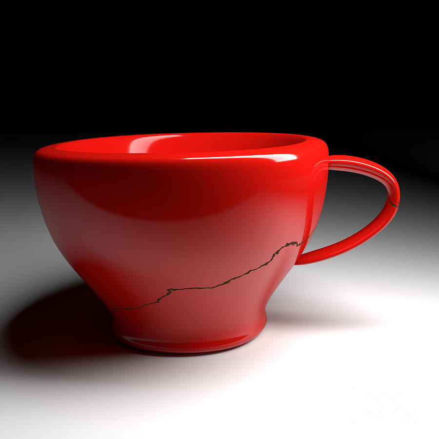 Red coffee cup Digital Art by Andreas Berheide