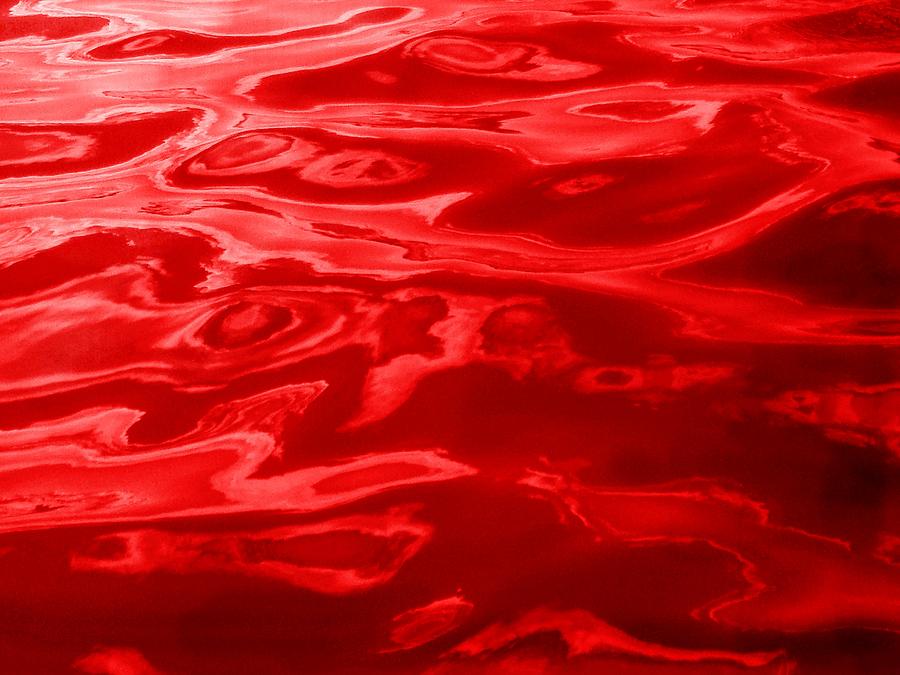 Red Colored Wave  Painting by Stephen Jorgensen