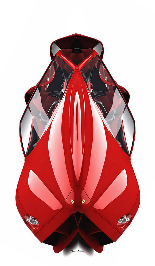 Red Conceptual Ferrari Digital Art by Rafael Salazar