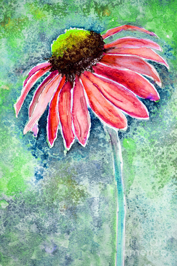 Red Cone Flower 9-1-15 Painting by Mas Art Studio