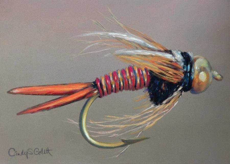 Red Copper John Nymph Painting by Cindy Gillett