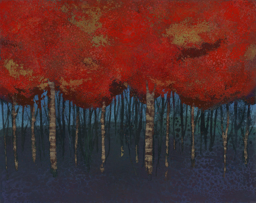 Red Copse Painting by Fred Chuang