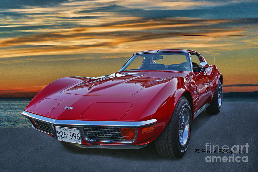Red Corvette in the Setting Sun Photograph by Randy Harris